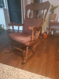 Vintage Granny Solid Walnut Rocking Chair