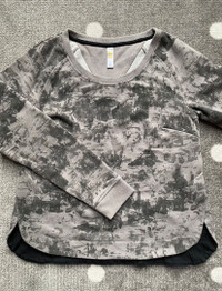 Lole Womens Long Sleeve Crewneck Yoga Sweater Grey Marble S