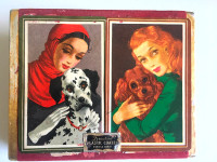 VINTAGE 1947 2 DECKS FORCOLAR Woman with Dog PLAYING CARDS