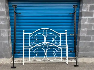 Beautiful White Metal Queen Size Bed Frame, View more