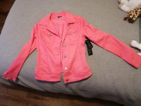 Manteau de couleur rose style jeans