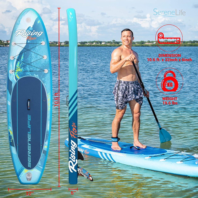 SereneLife Inflatable Stand Up Paddle Board, 6 Inches Thick in Water Sports in City of Toronto - Image 2