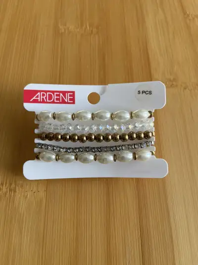 Set of fashion faux pearl bracelets, View more