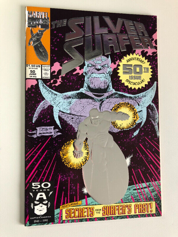 Silver Surfer #50 comic Embossed Cover! Thanos! $30 OBO in Comics & Graphic Novels in City of Toronto