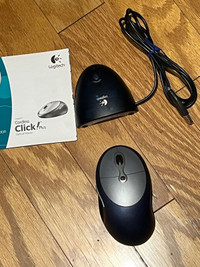 Logitech Wireless Mouse, Click Plus Optical, untested, w/disc,