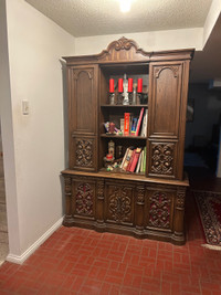 Antique buffet with record player.