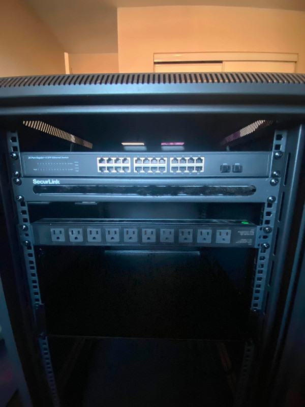 18U AV Equipment Rack with extras in General Electronics in Oakville / Halton Region - Image 2