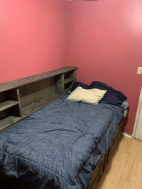 Captains Bed, Single bed, shelves, 4 Drawers.