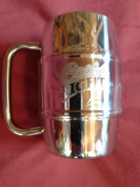 Coors Silver Bullet Stainless Steel Insulated Beer Mug / Koozie