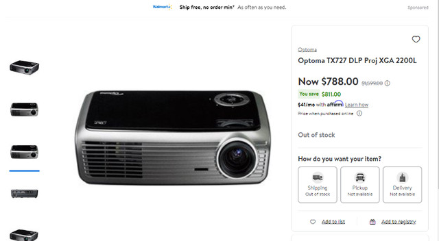 Optoma TX727 DLP Projector in General Electronics in Mississauga / Peel Region