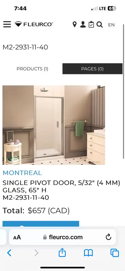 New in box shower doors. There are 2 available.