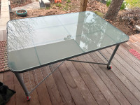 Glass-topped desk