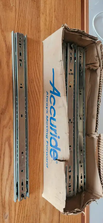 I have 12, 19 5/8" ball bearing drawer slides. Not used, stored under mitre saw station, will need t...