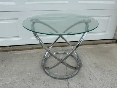 Glass/chrome end table…ONLY $30, View more