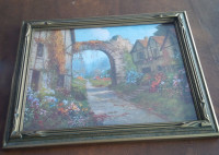 Framed, with Glass, European Garden Scene The Old Arch