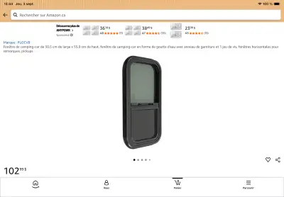 Améliorez votre VR avec cette fenêtre de camping-car PLOCVB mesurant 30,5 cm de largeur par 55,9 cm...