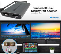 Brand New, Thunderbolt Dual DisplayPort Adapter (Silver )