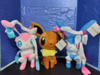 Pokémon Plush - Eevee, Sylveon &  Shiny Sylveon