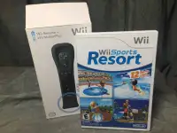Wii REMOTE PLUS w MOTION PLUS OEM BLACK PLUS GAME WII RESORT