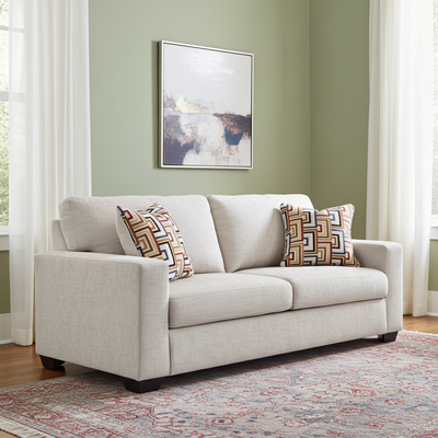 Brand New-Avi Fabric Sofa Stone $899 Tax Included, View more