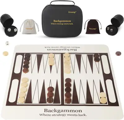 NEW Backgammon Set - 20inch Silicone Backgammon Board, View more