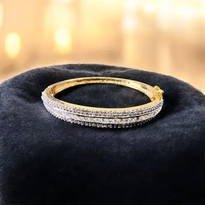 Gold bracelet with diamonds, View more