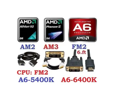 CPU AMD SOCKET: FM2, AM3, AM2+, AM2, DVI to HDMI, DVI or VGA cab, View more