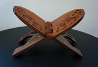 Hand-carved Wooden Book Holder Stand