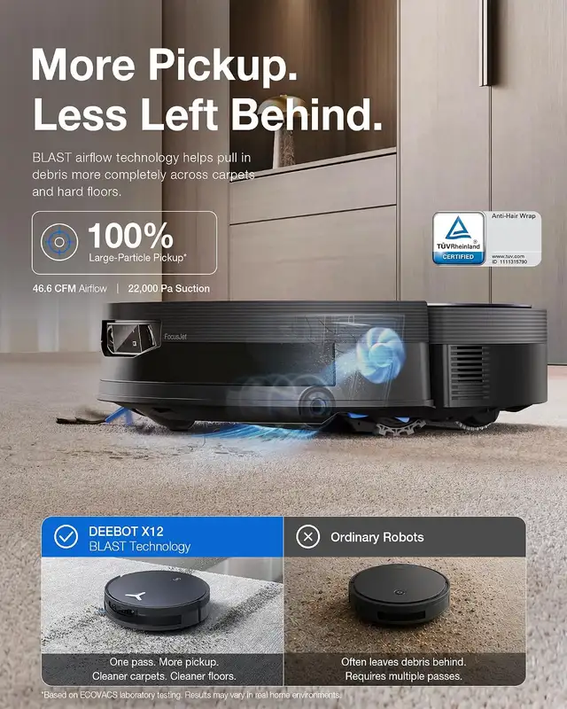ECOVACS DEEBOT X12 OMNICYCLONE Robot Vacuum and Mop Bagless in Vacuums in Winnipeg - Image 6