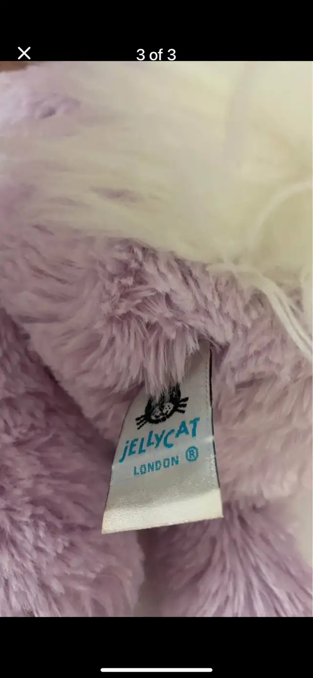 LIKE NEW AUTHENTIC JELLYCAT LAVENDER SMUDGE RABBIT $80 FIRM63804702861571122