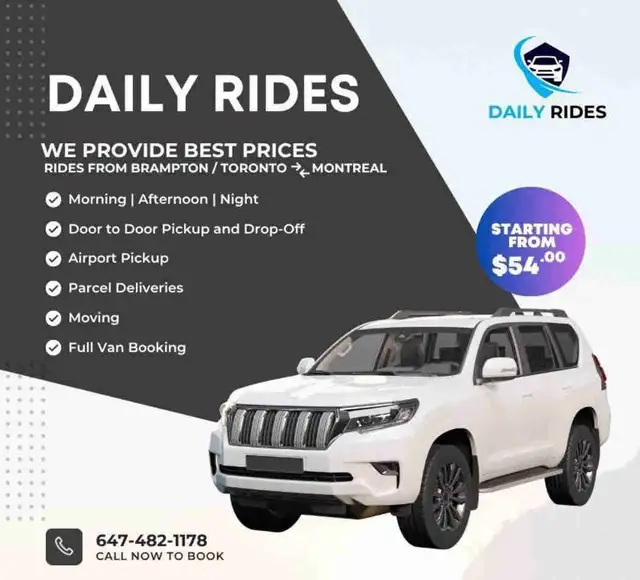 Toronto Montreal Rideshare Door to Door GTA to Montreal 63804762458243120