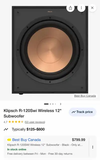 klipsch 12” subwoofer wireless R-120Sw, View more