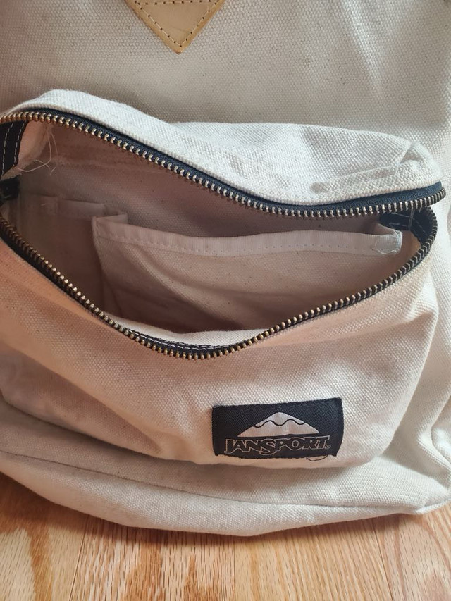 White Canvas Jansport Backpack with Laptop Sleeve in Women's - Bags & Wallets in Windsor Region - Image 2
