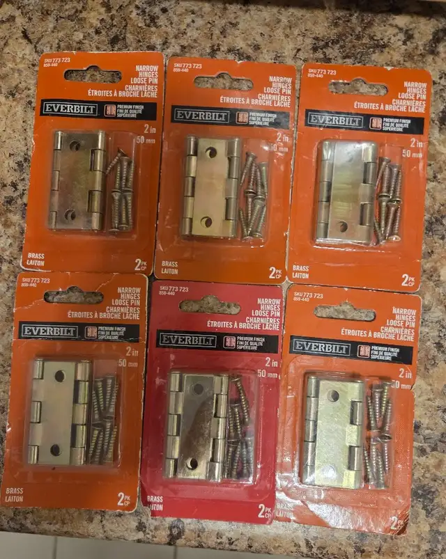 Everbilt 2-inch Zinc-Plated Narrow Utility Hinges Lot for $40 in Other in City of Toronto - Image 2