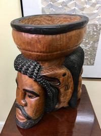 Carved wooden sculpture art bowl