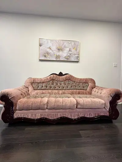 Vintage Velvet Pink Sofa set, View more