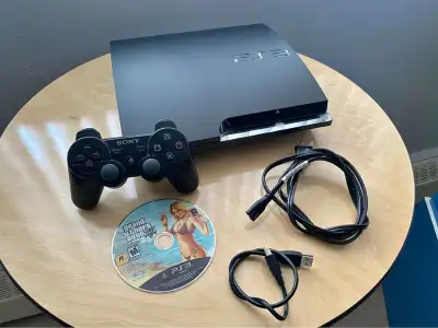 160GB Sony Playstation 3 PS3 Slim + Grand Theft Auto 5 GTA V, View more