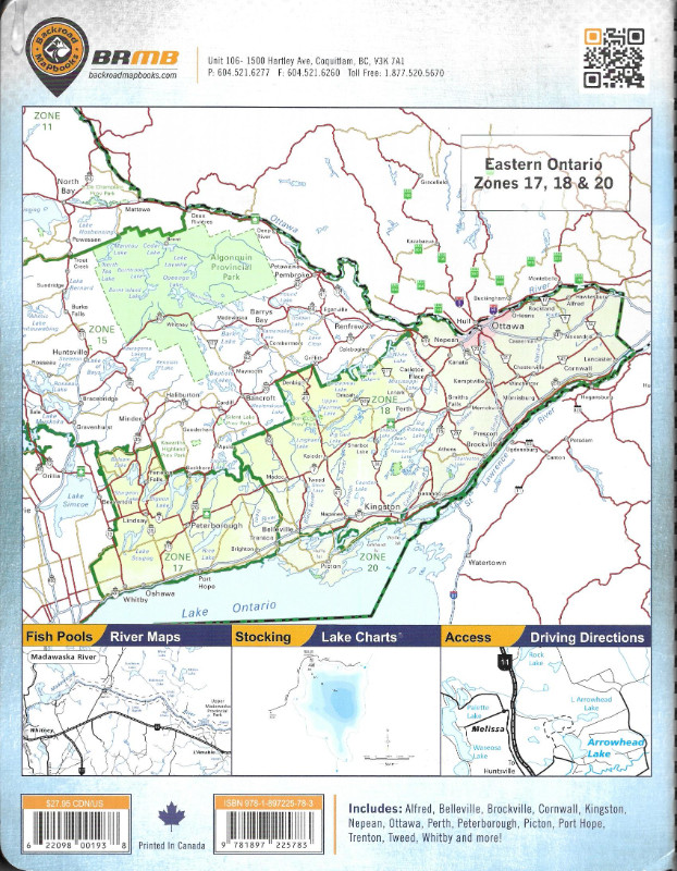 Backroads Mapbook 2014 EAST ONTARIO FISHING Lakes & Rivers Zn 17 in Non-fiction in Ottawa - Image 2