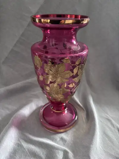 Cranberry Crystal Vase, View more