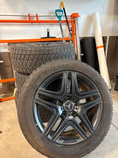 Gwagon winter Bridgestone Blizzak tires Original rims 20" NEW BLACK WHEELS RIMS OEM FACTORY MERCEDES...