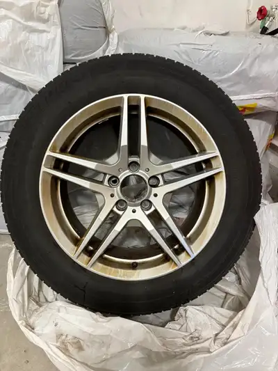 Set of 4 Michelin X-Ice winter tires (225/60R17) mounted on Mercedes-style alloy rims (5x112 bolt pa...