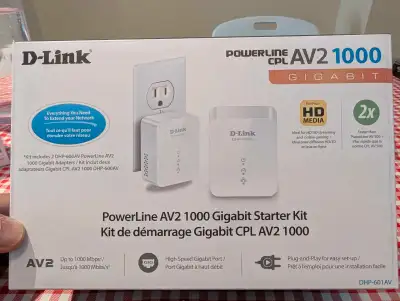 D-Link PowerLine AV2 1000 Gigabit Starter Kit, View more