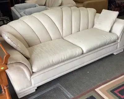 Sofa $299.75. Love seat $149.75. No tax ever at ReStore Both in excellent condition Items are posted...