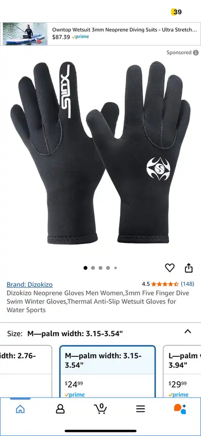 Water sports glove, View more