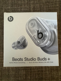 BNIB Beats Studio Buds+ Wireless Noise Cancelling Earbuds Clear