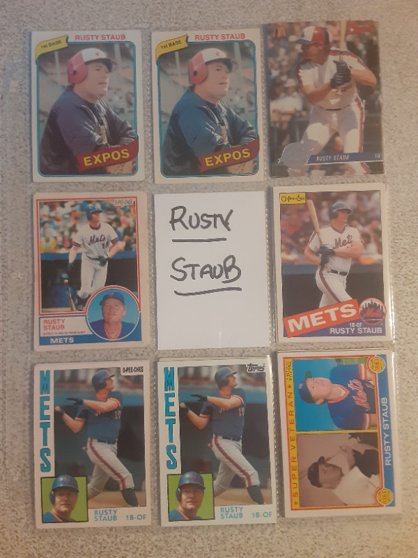 CARTES DE BASEBALL VINTAGES DE RUSTY STAUB EXPOS METS dans Art et objets de collection  à Laval/Rive Nord - Image 2