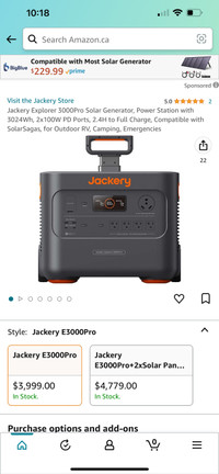 Jackery 3000 Pro**Power Inverter Generator **Cottage/Cabin •••••