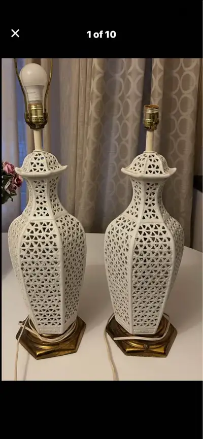 Blanc de Chine pierced lamps, View more