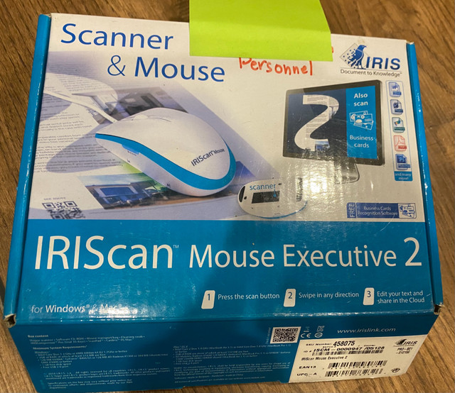 Souris scanner IRIScan Mouse Executive 2 dans Souris, claviers et webcaméras  à Ville de Montréal