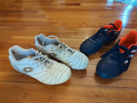 Two pairs youth size 4 soccer shoes
